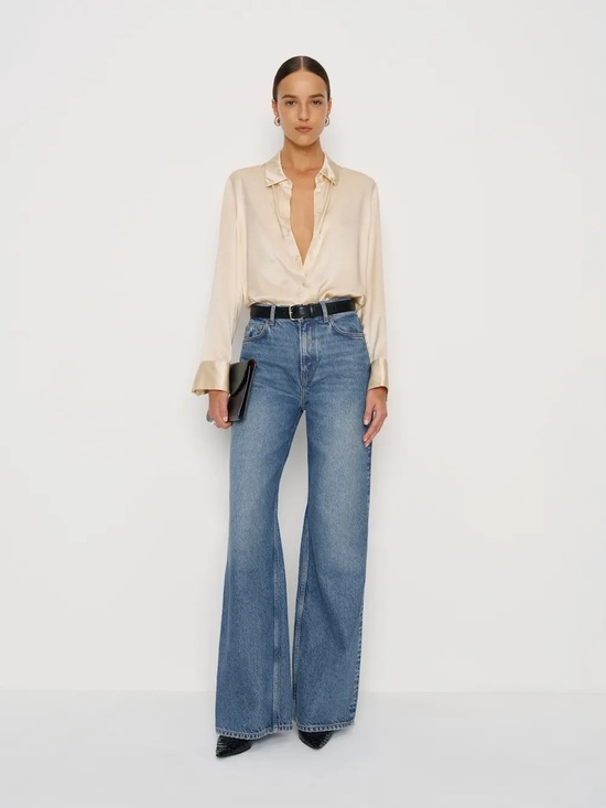 Reformation Denim - Cary High Rise Slouchy Wide Leg Jean in Colorado